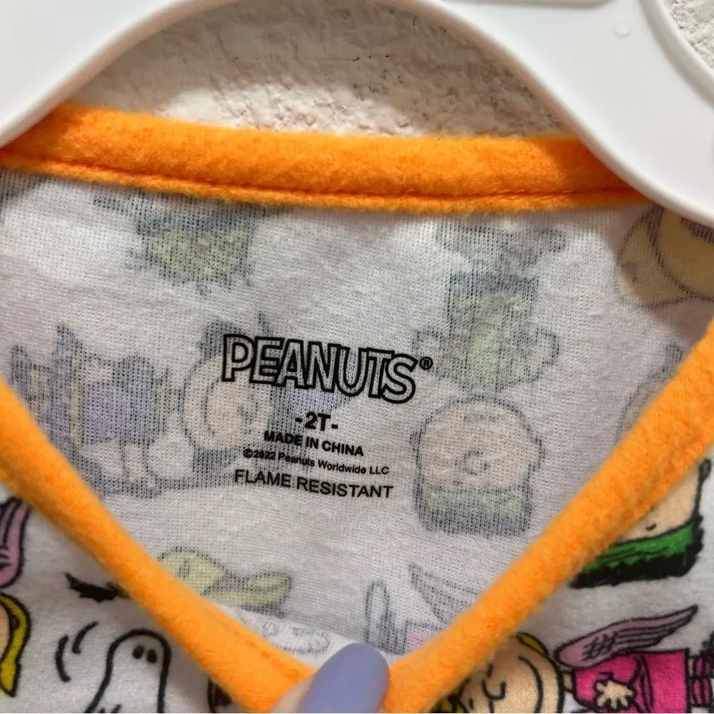 Peanuts Halloween White & Orange Night Gown 2T